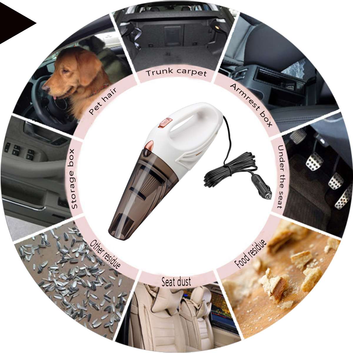 12V Car Vacuum Cleaner Automobile Auto Handheld Vacuum Cleaner Dry / Wet Portable Duster Indoor Home Car interior Powerful