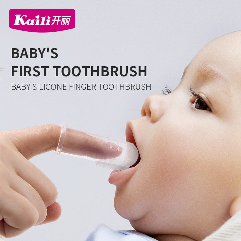 Kaili 3 Pcs Baby Spullen Bijtring Baby Essentiële Items Bpa Gratis Siliconen Vinger Tandenborstel Voor Baby