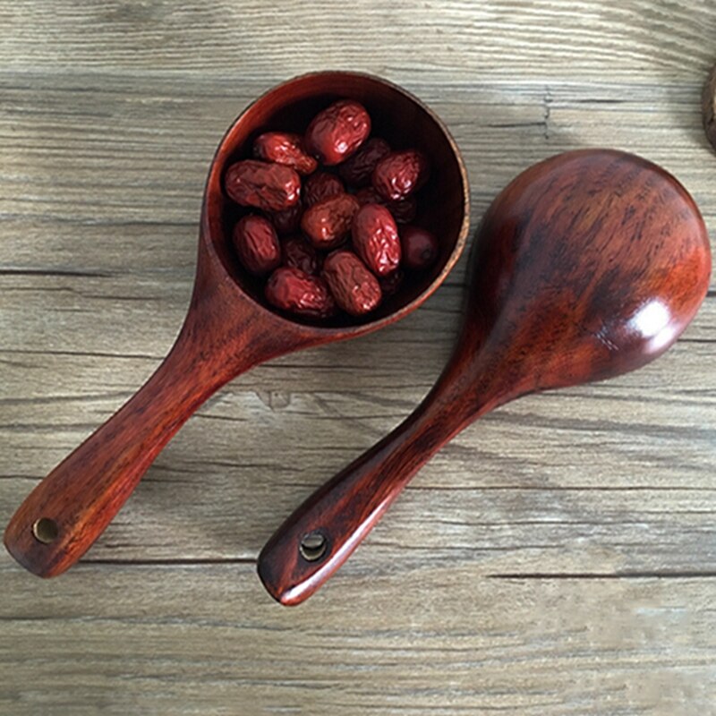 Japanese Wood Rice Spoon Water Scoop Wine Scoop Large Wooden Spoon Multifunction Wooden Round Water Dice
