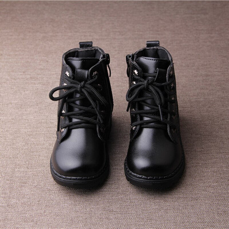 children boots waterproof autumn winter kids boots zipper closure boys girls boots shoes pure color for kids shoes