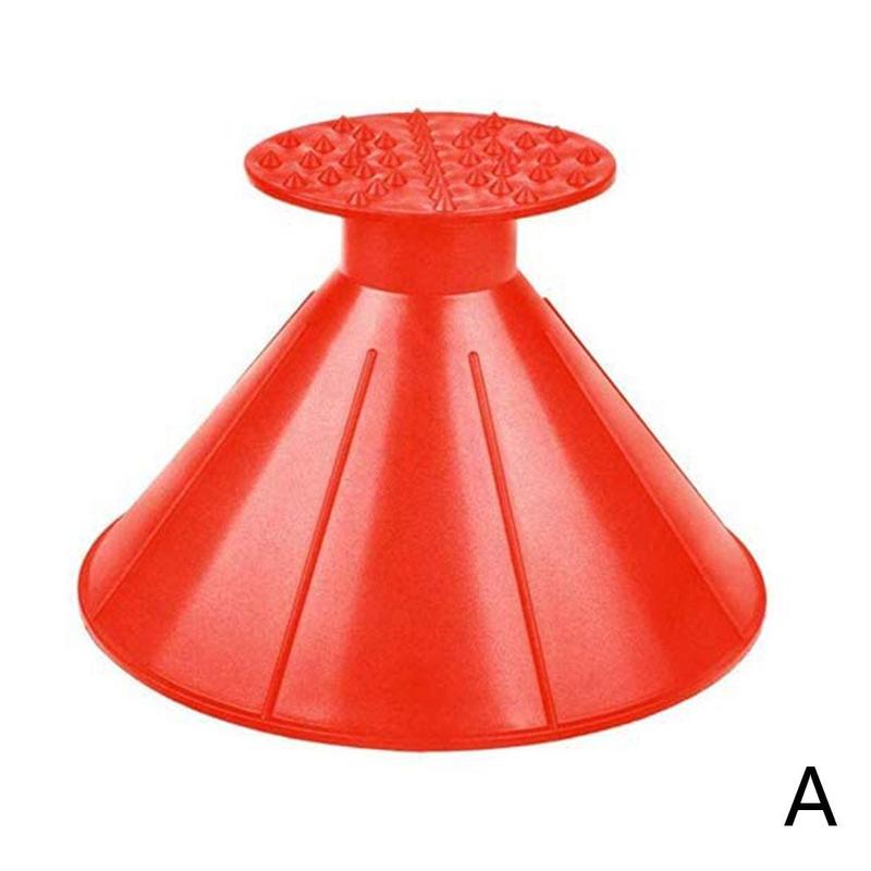 2Pcs/set Magical Car Windshield Ice Remover Scraper Tool Cone Shaped Round Funnel &: A