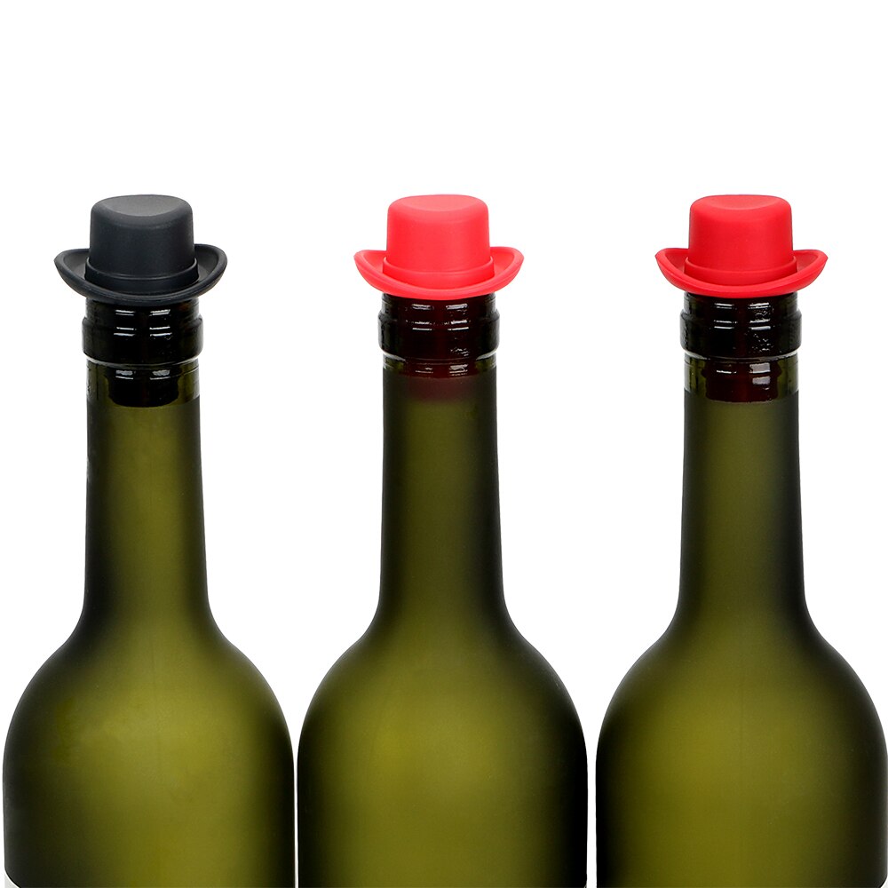 Tapón de vino HOOMIN, sombrero Formal, cerveza, Soda, tapa de botella de corcho, tapón divertido de botella de silicona, suministros para Barra de cocina, herramientas para Bar