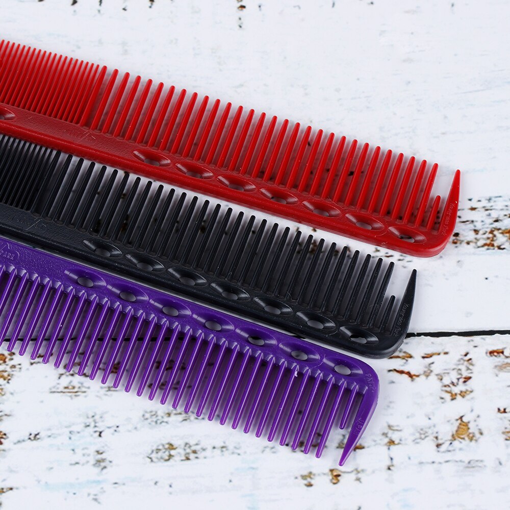 Antistatisk avfiltrerende plast hår kam frisør børste flattop hår klippe kam svart rosa salong styling verktøy