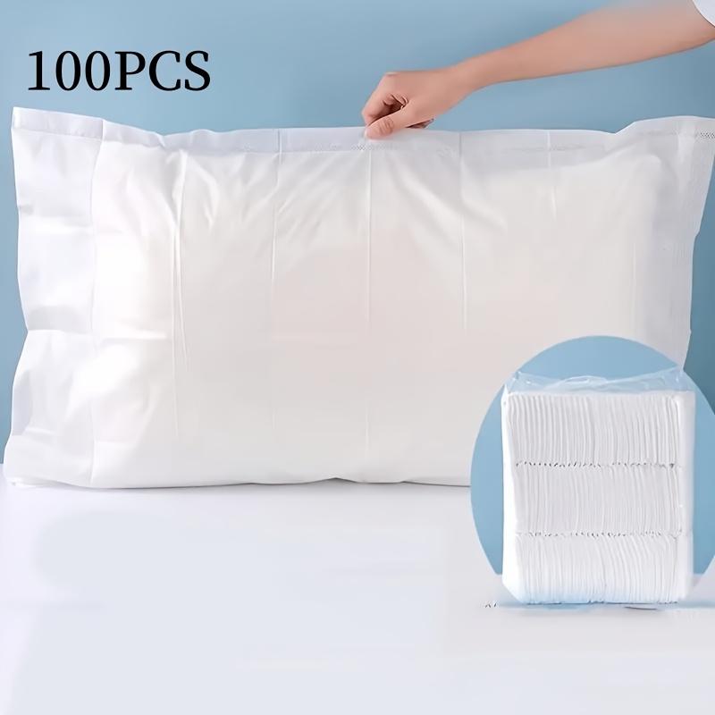 50/100er- pack einweg-kissenbezüge, hochwertig, dick, staubdicht, aus vliesstoff, ideal für reisen und hotels, unverzichtbares kissenbezug-set: Grün