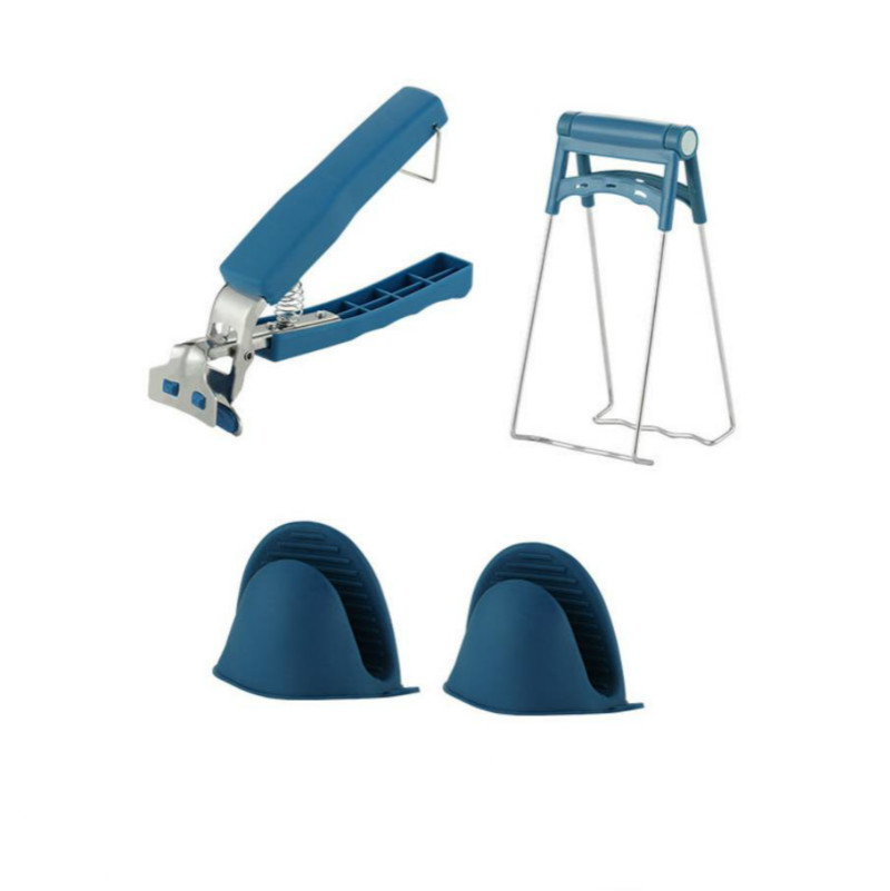 Poignée antidérapante en Silicone résistant à la chaleur, couvercle Anti-brûlure, pince pour Pot de chaleur, gants de four à micro-ondes, outils de cuisine E11830: D