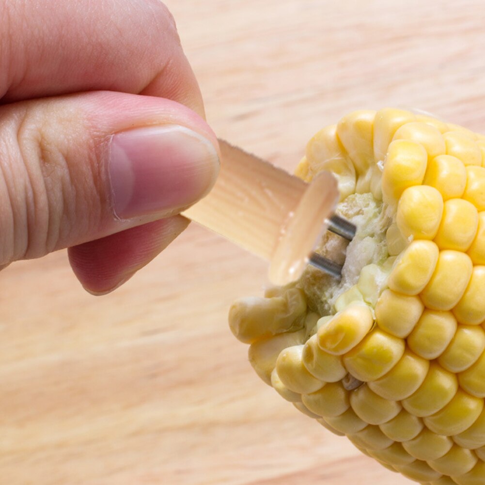 Recyclable Stainless Steel Twin Prong Skewers Barbecue Fork Fruit Corn Holder Kitchen BBQ Fork Grill Tool