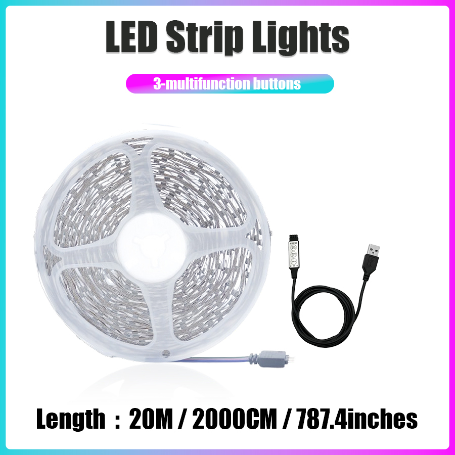 LED Strip Verlichting 1-20 m Muziek Sync RGB Led Strip Tape Verlichting voor Kamer Thuis Party Decoratie TV Backlight flexibele Lint: Emitting Color4