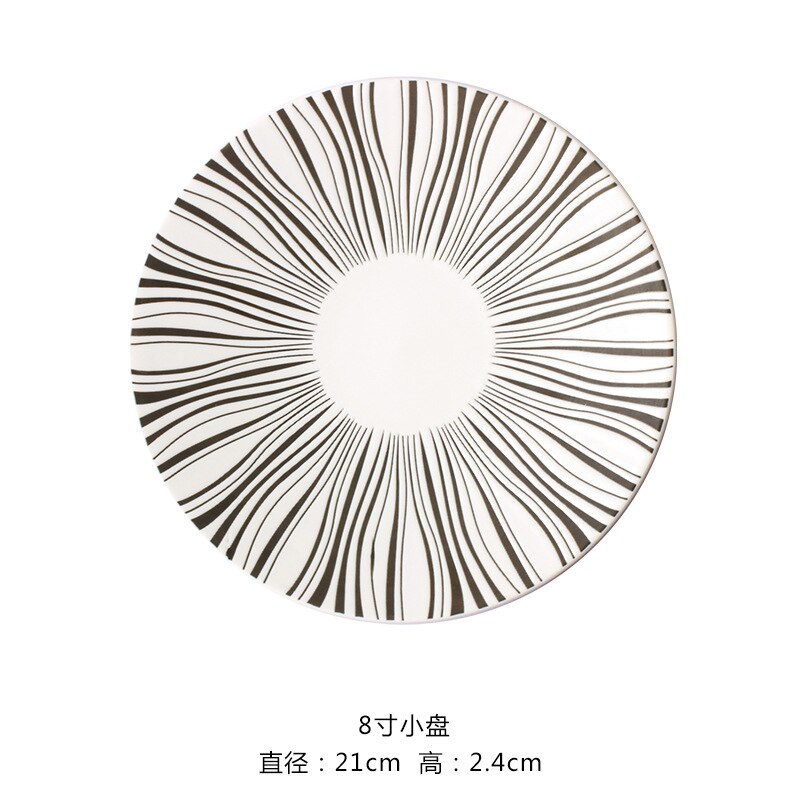 Geometric Pattern Dinner Plate Ceramic Printing Dish Pasta Dessert Dishes And Plates Pratos De Jantar: 4