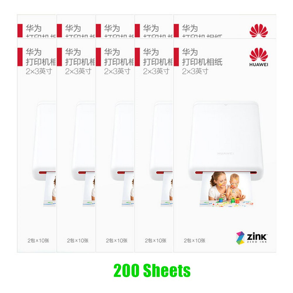 200 Sheets HUAWEI Photo Paper Zink 2*3 inch With Anti-counterfeiting For HUAWEI Mini Portable Pocket Photo AR Printer CV80