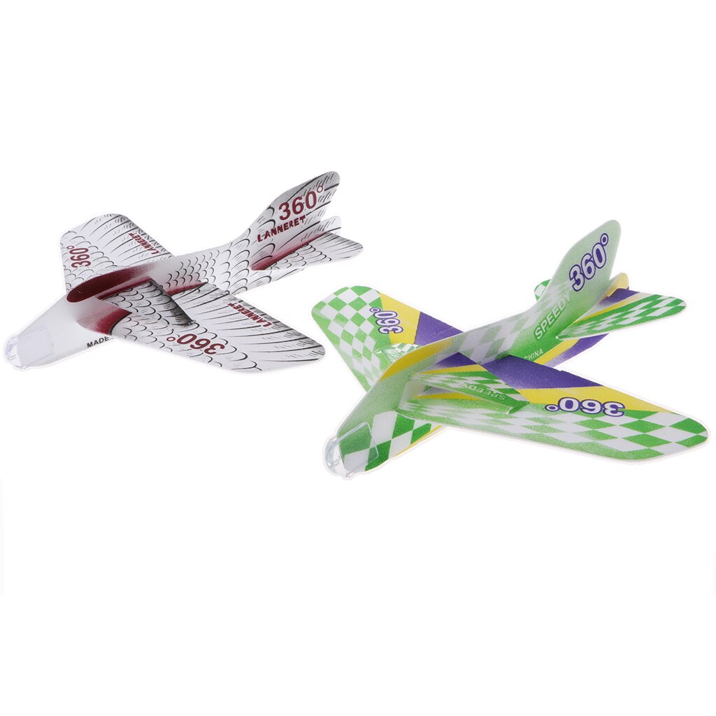 2pcs Foam Throwing 360° Airplane Hand Launch Glider Outdoor Activity Toys