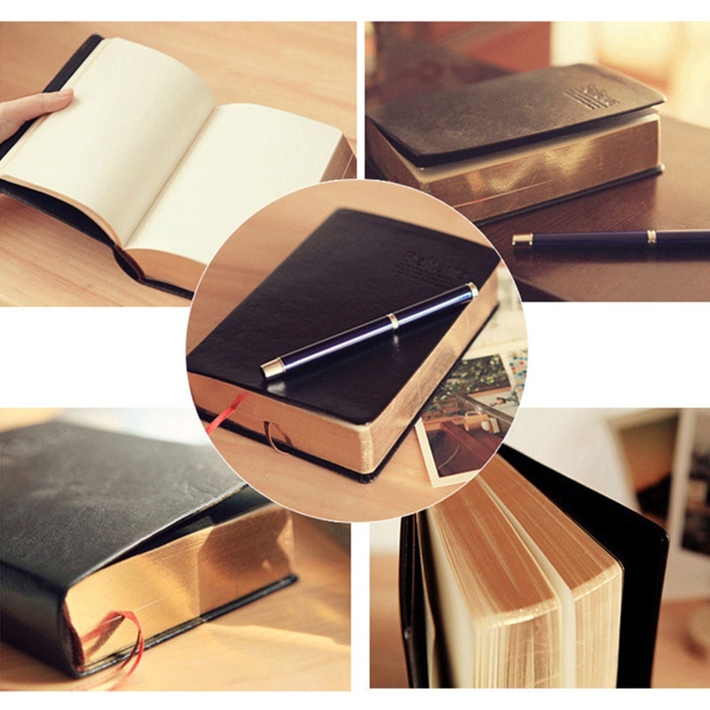 Vintage Thick Paper Notebook Notepad Leather Bible Diary Book Zakka Journals Agenda Planner School Office Stationery Supplies