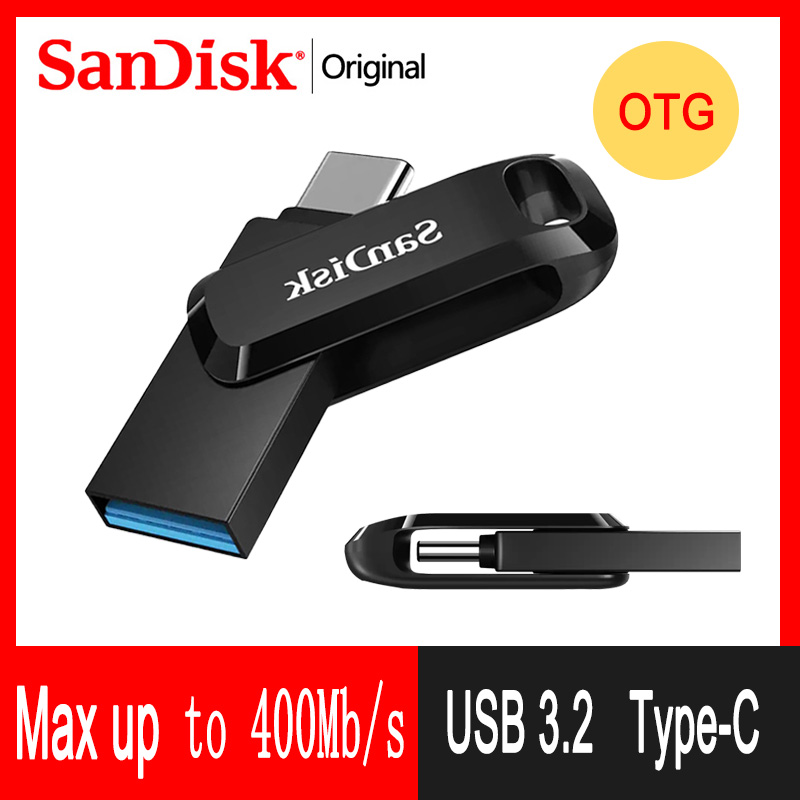 Original SanDisk SDDDC3 USB 32G 64G 128G 256G 512G 1T Pendrive hoch Max bis zu 400Mb/s 3,2 Yype C OTG Für Laptop Tablette Telefon: 256GB
