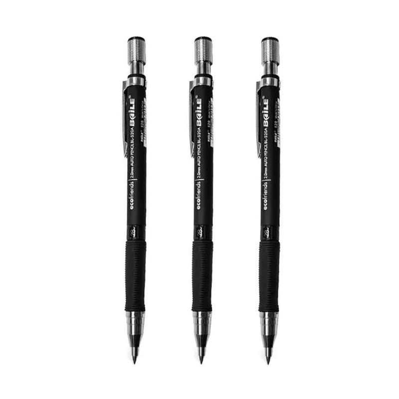 2,0 mm Druckbleistift-Set 2B, automatische Bleistifte mit farbigen/schwarzen Minenminen für Entwurfszeichnungen, Schreiben, Basteln, Kunstskizzen: green