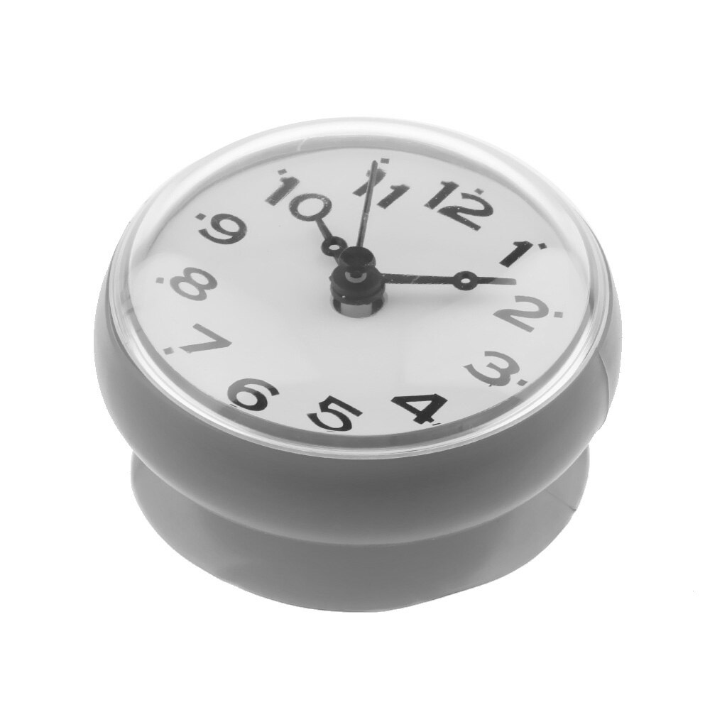 Waterdichte Douche Klok Zuignap Badkamer Keuken Klok Muur/Raam Glas/Spiegel Sucker: Grey