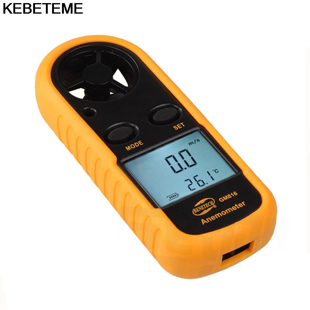 Kebeteme Anemometer Digitale Hand-Held Wind Gauge Meter Thermo Anemometer Infrarood Thermometer Met Lcd Backlight Display