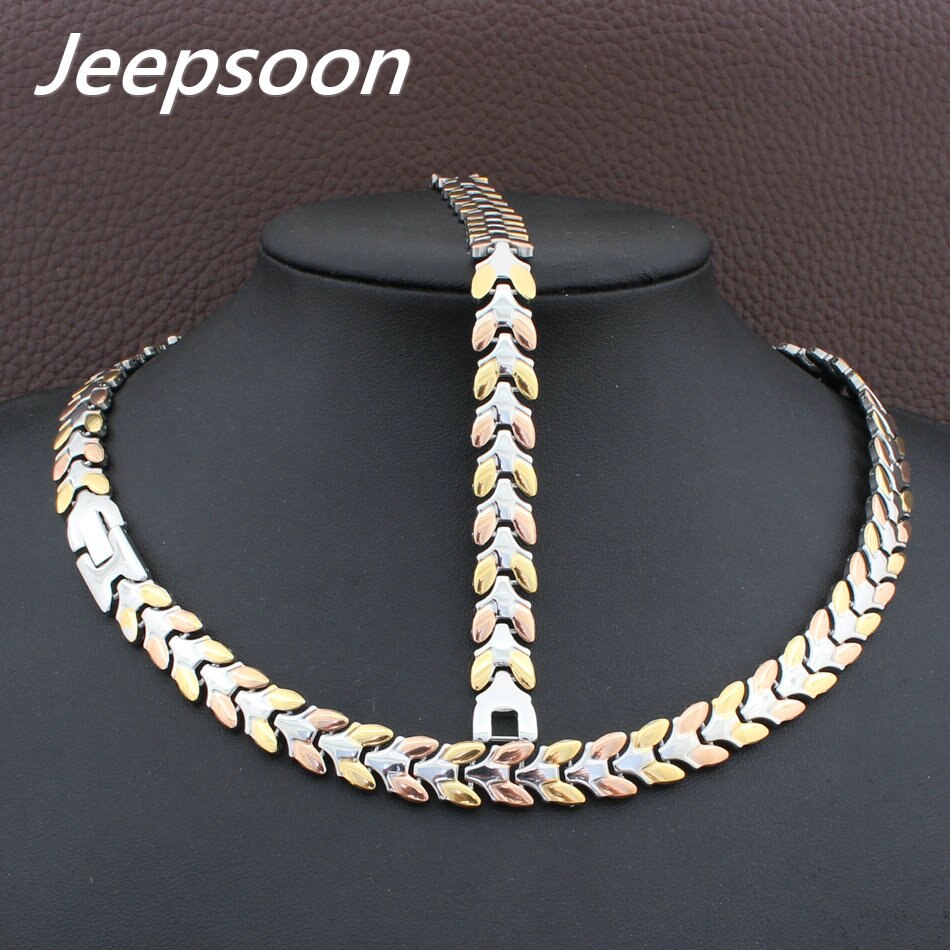 Jewelry Stainless Steel Chain Necklace&Bracelet Set For Woman SFKGBRDD