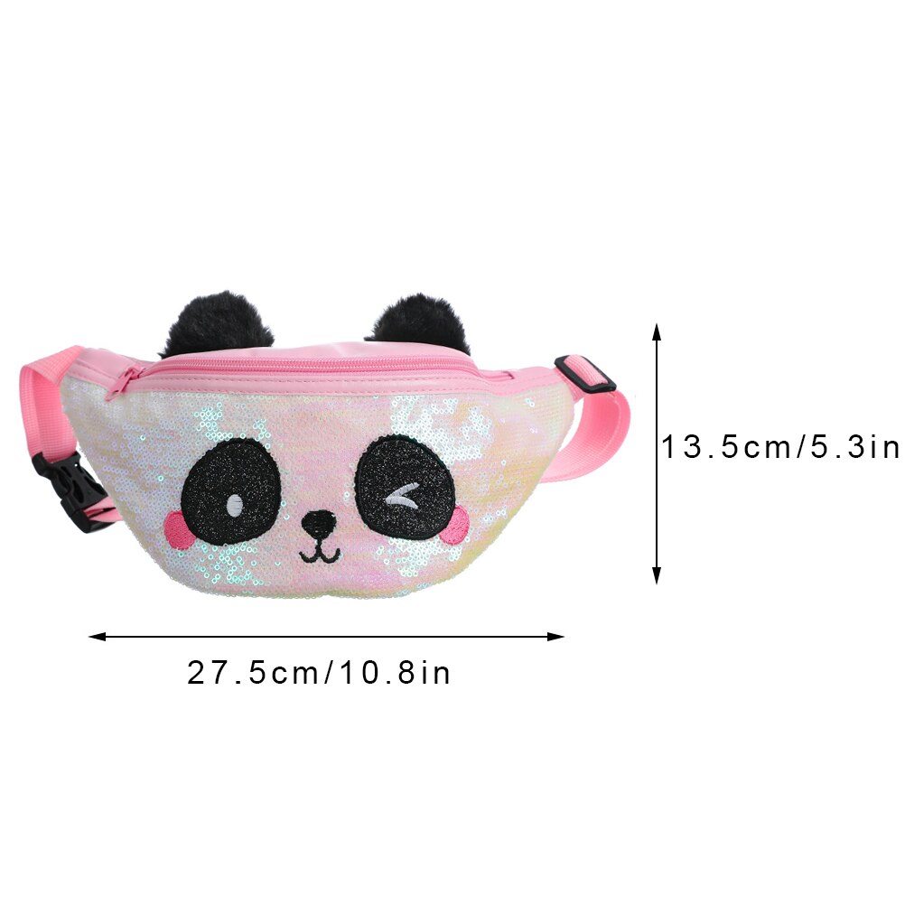 Cute Cartoons Female Waist Bag Kids Fanny Pack Sequined Women Belt Bag Christmas Travel Chest Bag