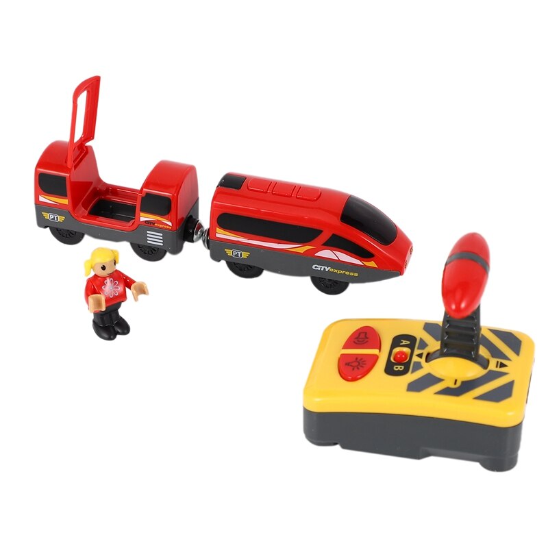 Mini Rc Auto Afstandsbediening Rc Elektrische Kleine Trein Speelgoed Set Kleine Treinen Speelgoed Aangesloten Met Houten Spoorlijn Interessante speelgoed