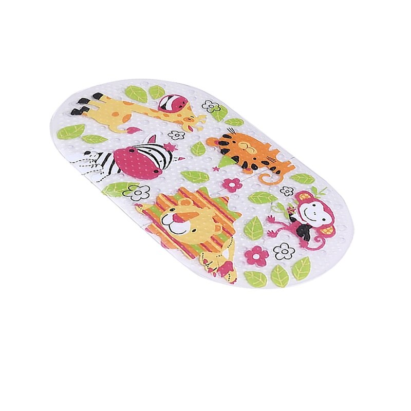 Cute Cartoon Silicone Anti-Skid Baby Bath Mat with Suction Cups Toddler Shower Cushion Bathtub Sponge Pad Bath Seat Kid Bath Car: Zebra