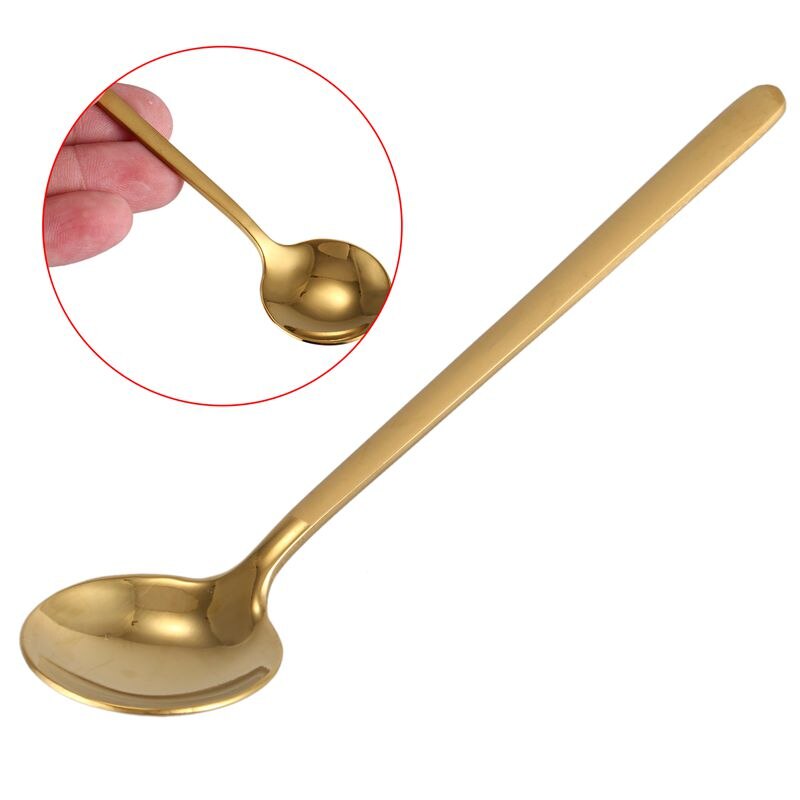 Round Shape Coffee Spoon Stainless Steel Mini Teaspoons Sugar Dessert Spoon Ice Cream Soup Spoon Kitchen Accessories(gold)
