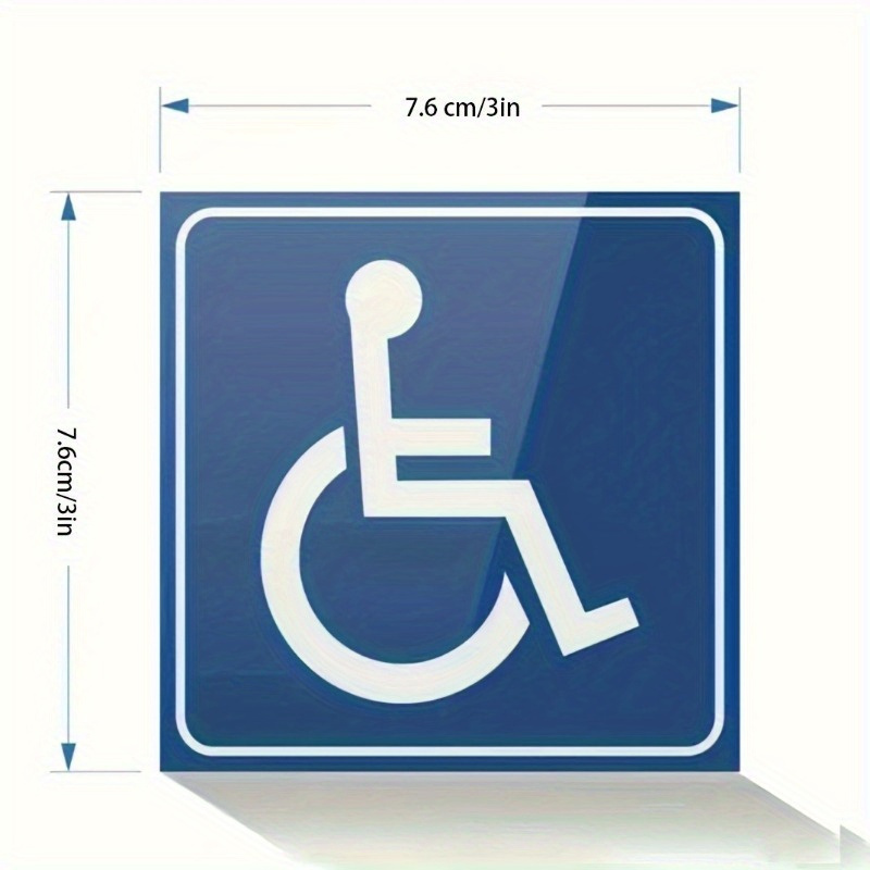 4pcs/set Barrier-free Access Sign Sticker, Waterproof Handicap Wheelchair Sign, Disability Sign Self-adhesive Stickers
