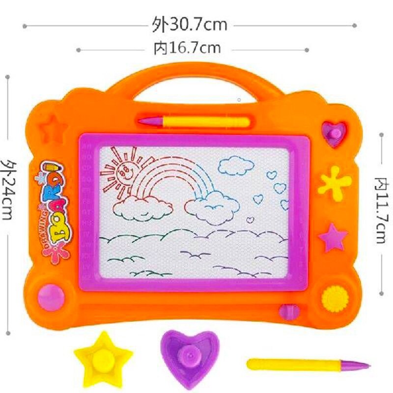 Multi-Function Big Size Painting Graffiti Board Toys ABS Material Magnetic Educational Write&amp;Drawing Board Desk Toy For Children: Middle Orange