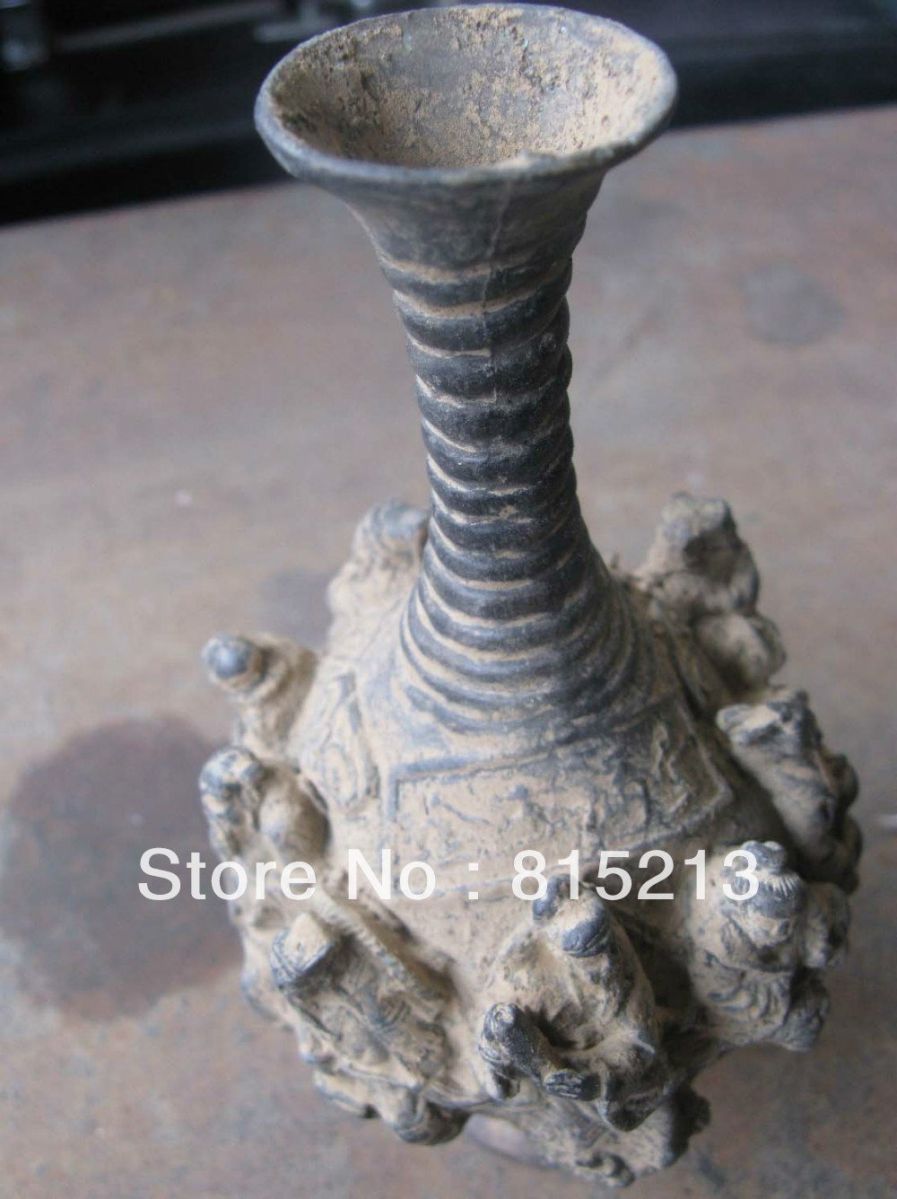 Bi0027 oude China mooie sprookje bronzen vaas gesneden Acht onsterfelijken totem standbeeld