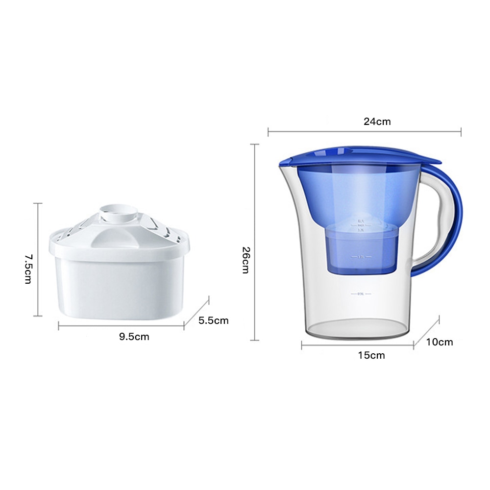 Jarra purificadora de agua, filtros de agua Brita de 2.5L, ionizador de agua Mineral saludable, olla filtrada alcalina, Cocina Para el hogar