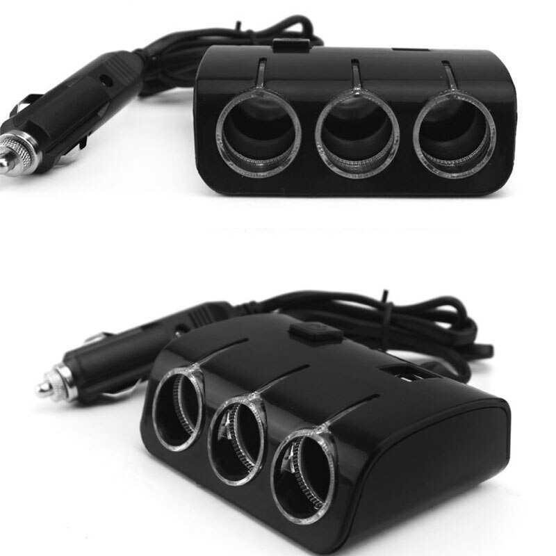 5V 1.2A Car Auto Cigarette Lighter Universal 3 Ways 2 USB Ports Dual USB Car Charger With Switch