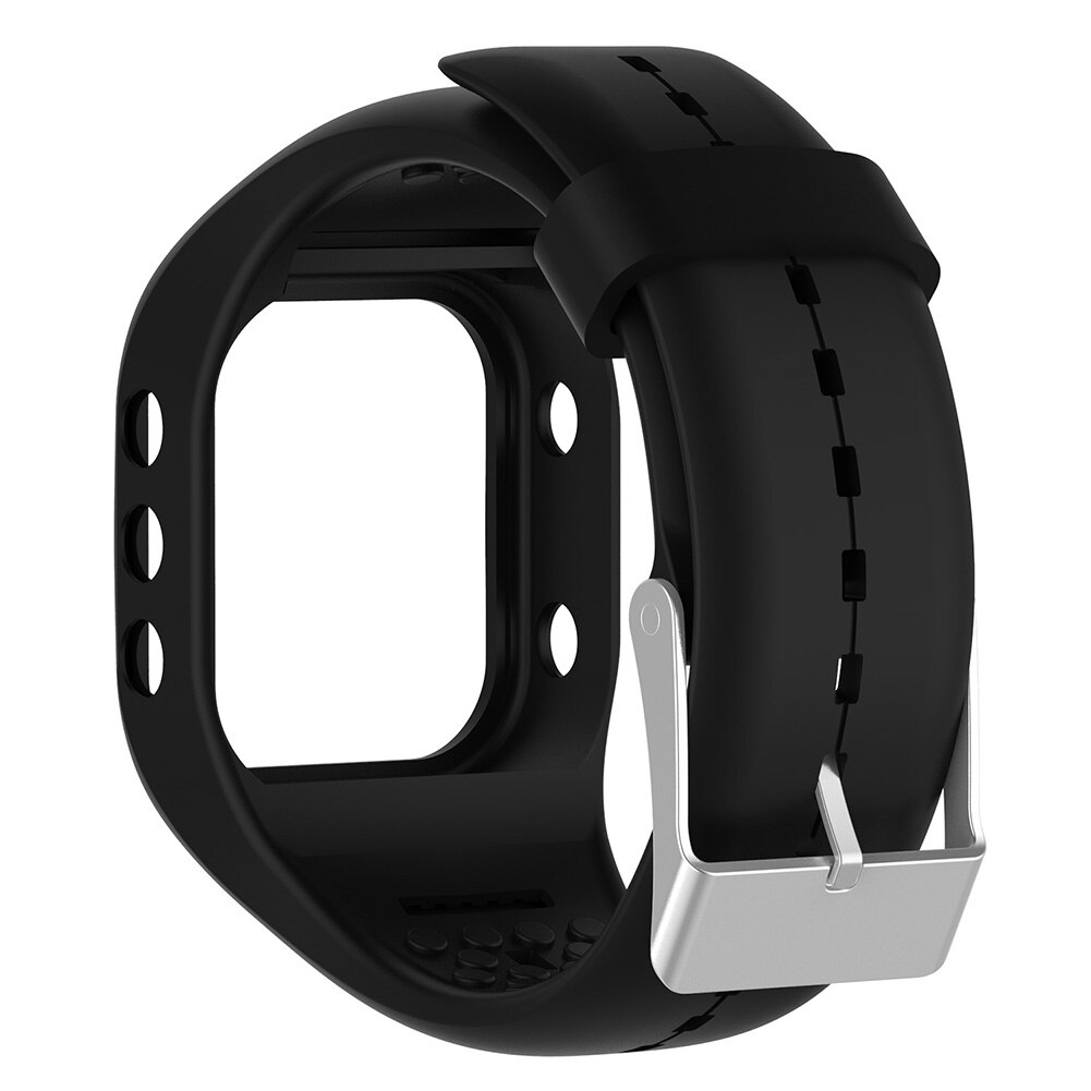 Adjustable Sports Silicone Watch Strap Wrist Band for Polar A300 Smart Bracelet: Black