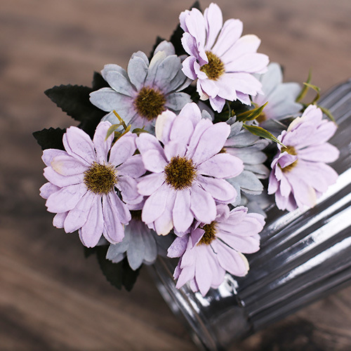 10 Hoofd Kunstbloemen Gerbera Tak Handgemaakte Diy Bloem Muur Boeket Nep Bloem Home Banket Bruiloft Kerst Decoratie: gray
