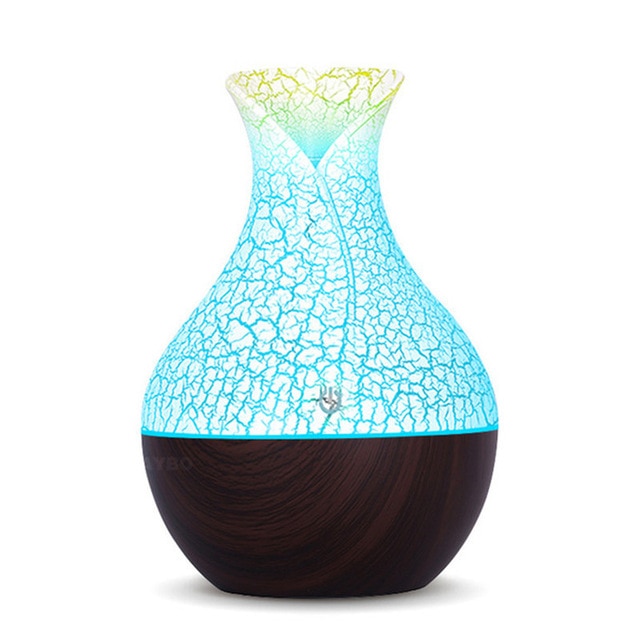 Mini humidificateur d'air en forme de vase en bois, diffuseur d'huiles essentielles, humidificateur d'air usb, purificateur d'air, diffuseur d'aromathérapie ultrasonique pour voiture, usb
