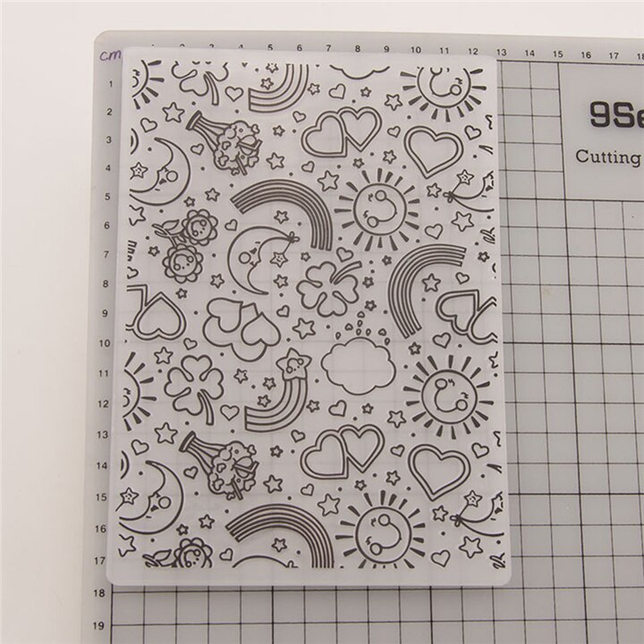 Gaufrage de dossiers 1 pièce | Bricolage, fabrication de cartes, pochoir de carte artisanale, modèle de Scrapbook, timbres en plastique transparents, décor de mariage: Blanc crème