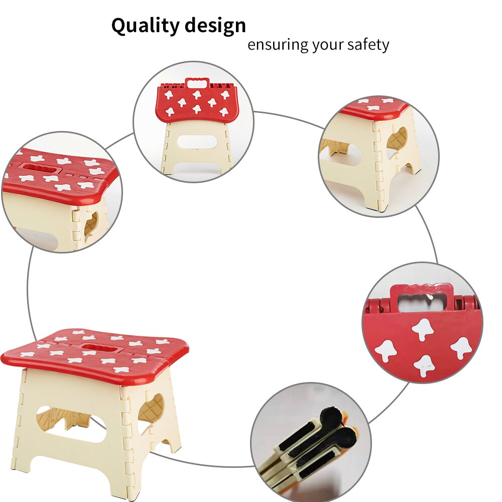 Sedia per bambini Sveglio di Plastica Portatile Sgabelli Addensare Passo bambino Pieghevole Sgabello di Plastica Pieghevole Sedie Bambini Sgabelli Giallo Arancione