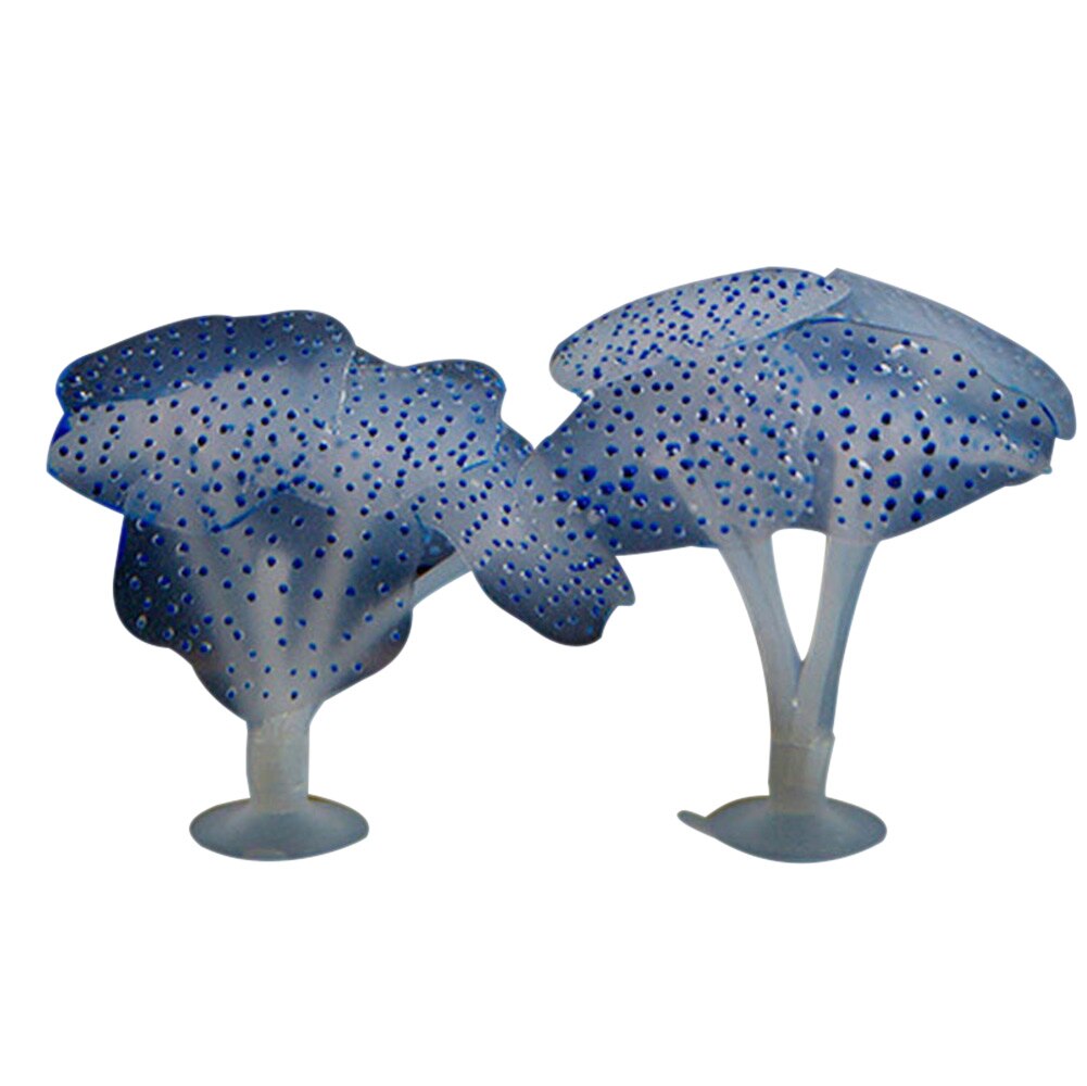 Aquarium Gloeiende Kunstmatige Kwallen Siliconen Gesimuleerde Waterplanten Fluorescerende Vivid Kwallen Aquarium Decor E2: Blauw