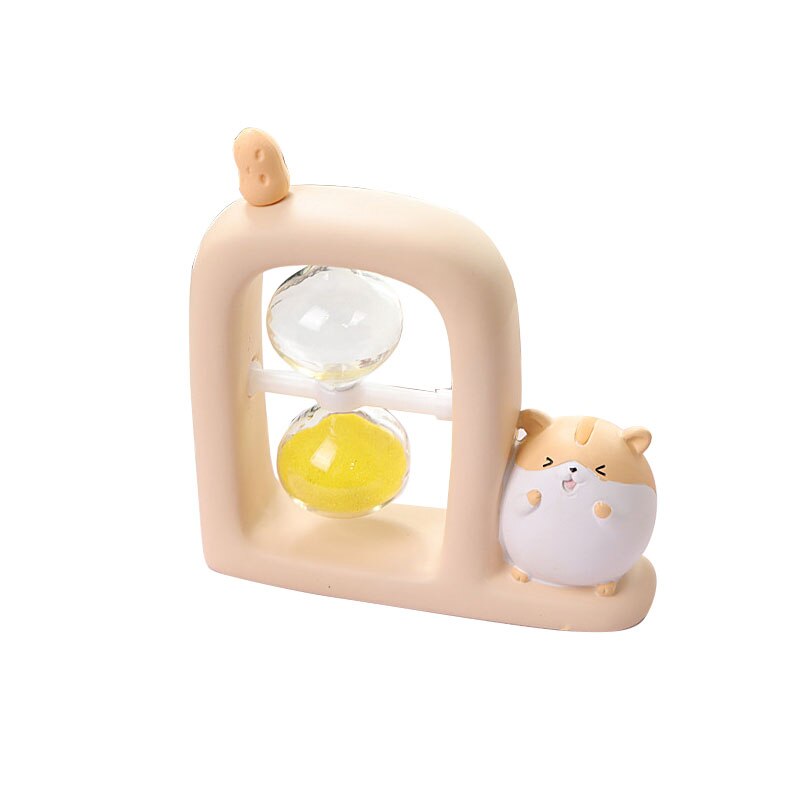 Tecknad hamster harts liten timglas dekompression sand rum bok skrivbord estetisk rum dekoration födelsedag för dotter: Gul