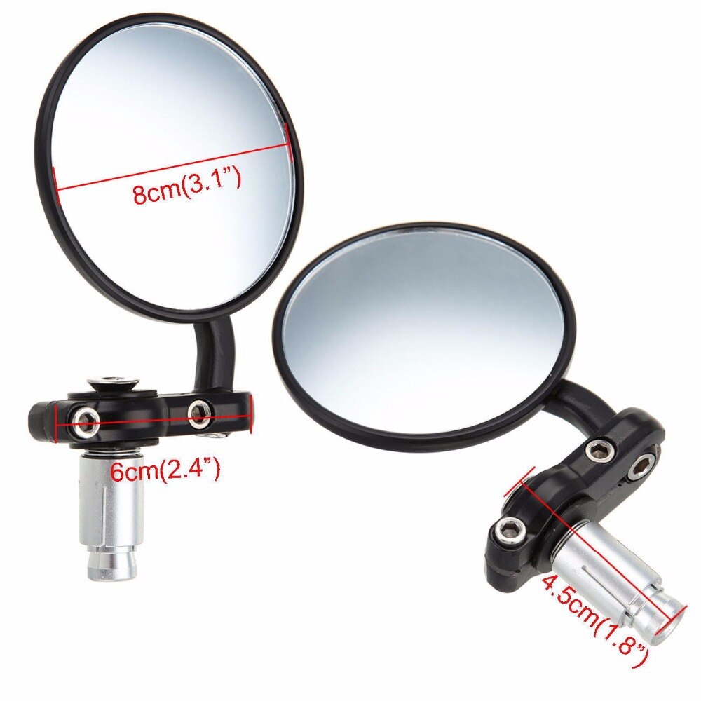 Paar 7/8 "22mm Universele Handle Bar End Achteruitkijkspiegel Side Achteruitkijkspiegel Voor Ducati monster 1098 848 696 999 749 821 796 1200 620
