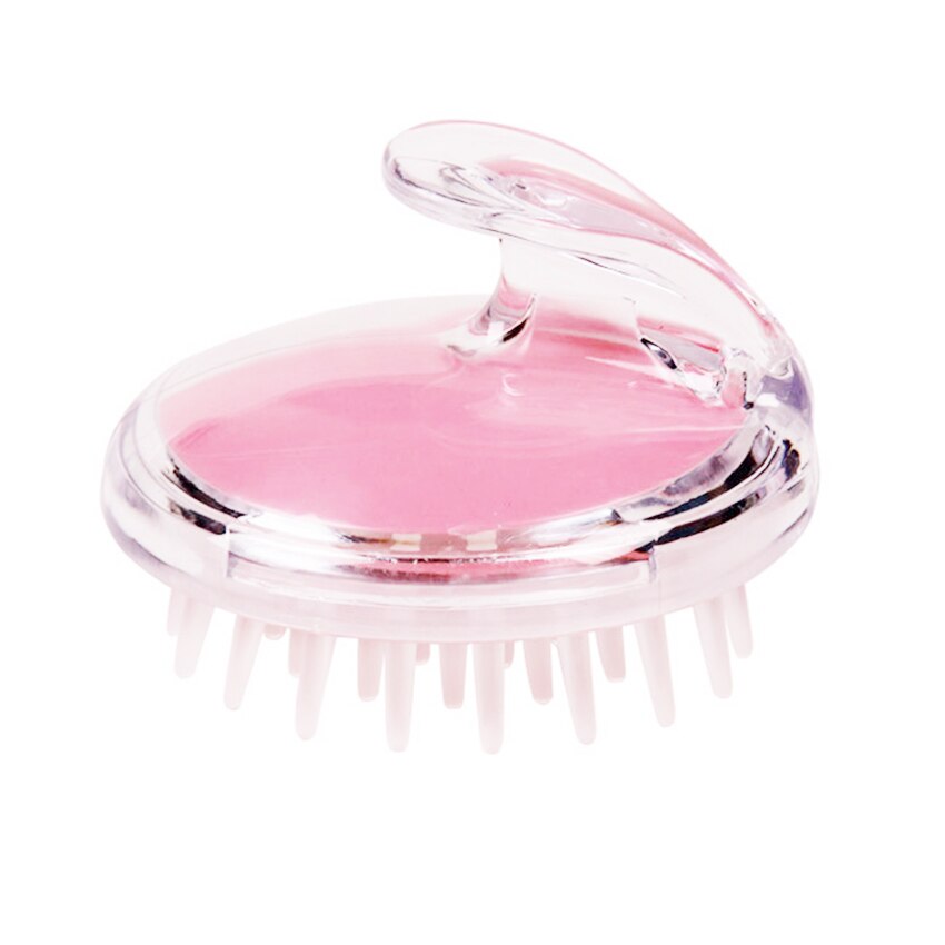 Zachte Siliconen Shampoo Hoofdhuid Douche Body Wassen Haar Massage Massager Brush Kam Wassen Kam Douche Borstel Bad Spa Afslanken: Pink