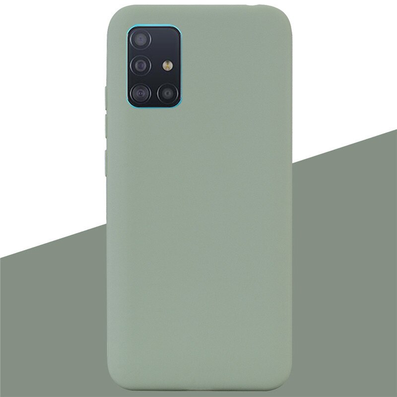 Silikon Fall Für Samsung Galaxy A71 Fall Candy Farbe Zurück Abdeckung Weiche TPU Fall Für Samsung Galaxy A 71 A715F stoßstange Coque Fundas: 8 Bean Green