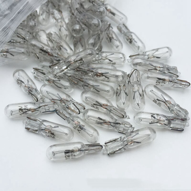 20 stk halogen  t5 ledet  w2w pære 12v/24v 1.2w bil instrumentlys dashbord pære auto interiør varsellys hvit 6000k