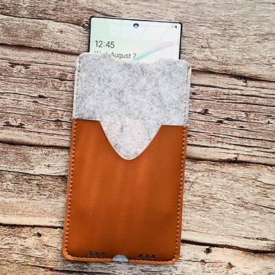 Telefono Borsa,per Samsung galassia Nota10 più 6.8 ultra-magro fatto a mano lana sentito Telefono manica coperchio per galassia Nota10 più Accessori: grigio
