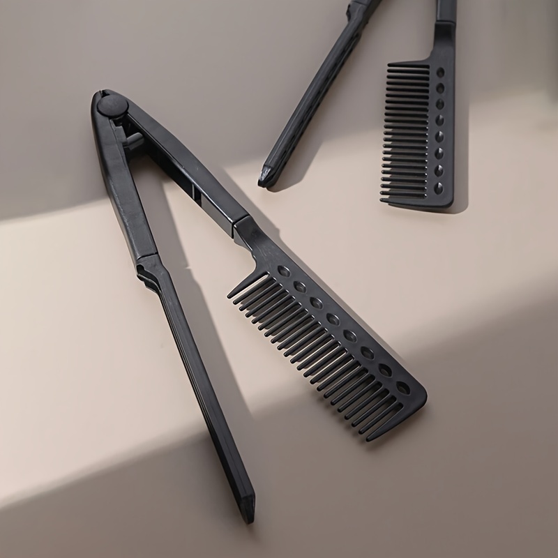 1 peine de pelo liso en forma de V, alisador de pelo DIY, herramientas de belleza y cabello, peine de peluquería de salón