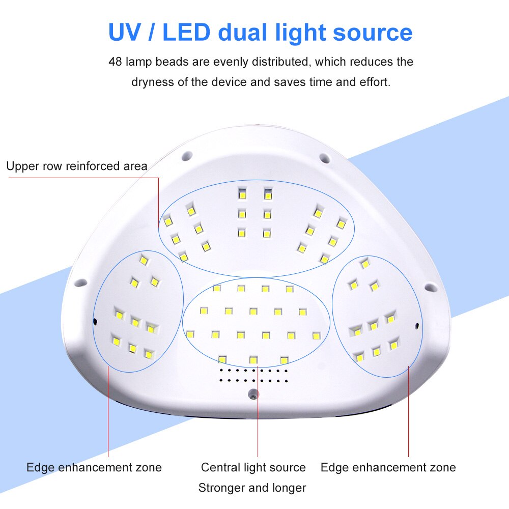 108W Nail Dryer UV LED Lamp For Gel Varnish Nails Gel Polishing 30S/60S/90S Timing Lamp Nail Dryer For Drying Nail Art Tool