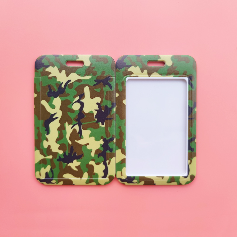 Men's Camouflage Card Case Lanyard ID Badge Holder Bus Card Cover Door Card Credit Card Holders Neck Strap