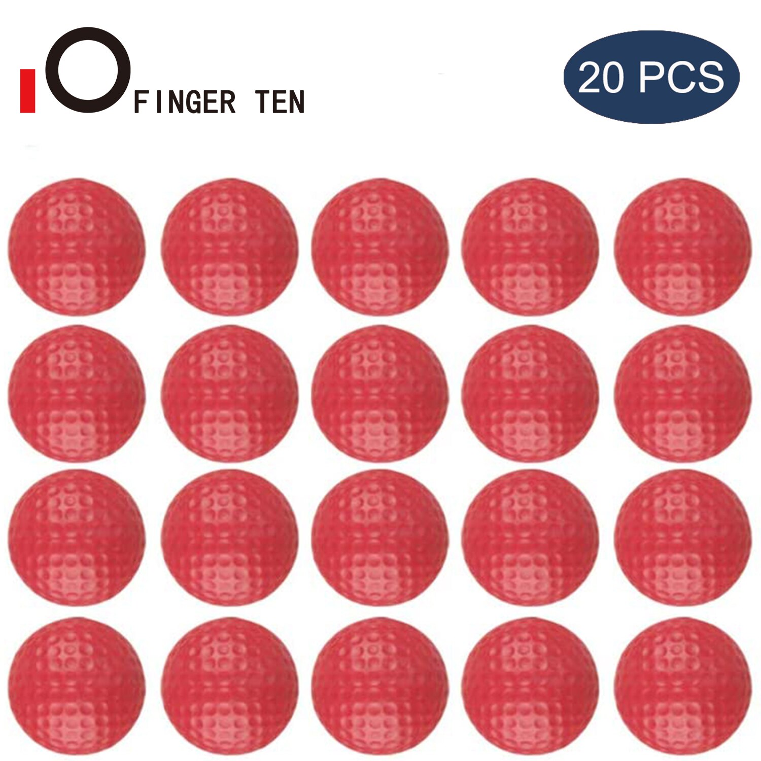 20Pcs PU Elastic Golf Balls Outdoor Indoor Light Foam Sponge Practice Soft Ball Sport Training Accessories: Red 20Pcs