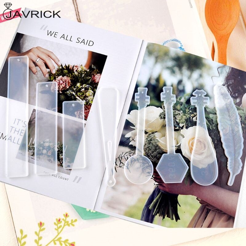 8 Pack Silikon Lesezeichen bilden DIY Lesezeichen Gießen Formenbau Epoxid Harz Schmuck DIY Handwerk Silikon transparent bilden