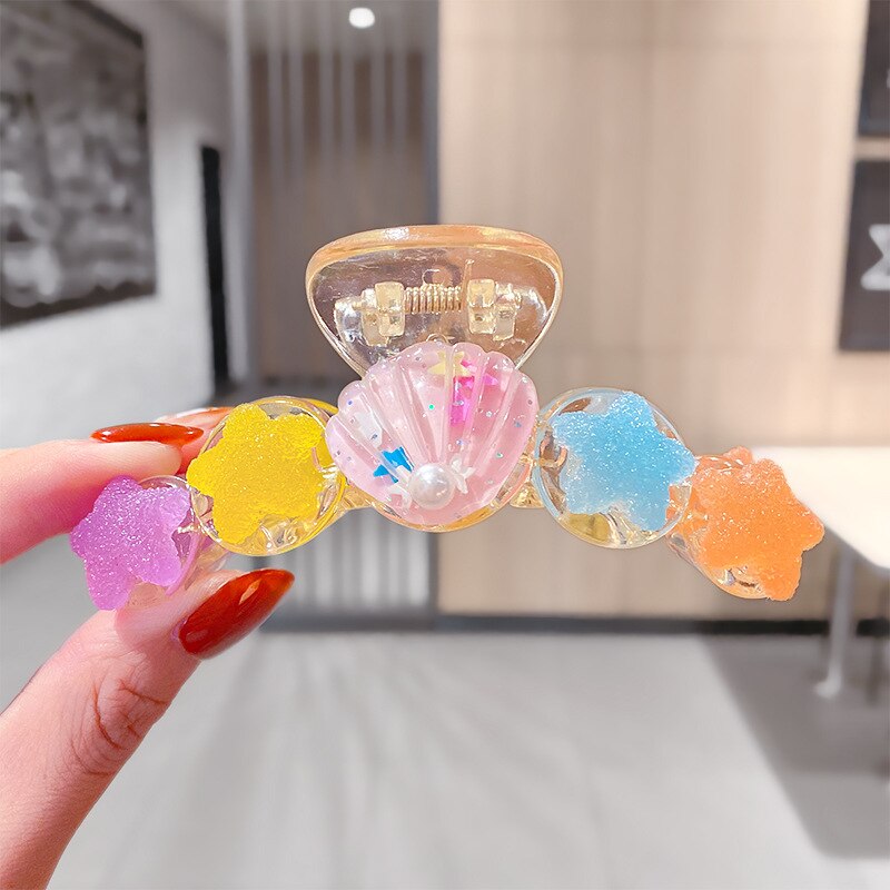 Cute Cartoon Shark Clips Transparent Hair Claws Fruit Hair Crab Clamps Girls Flower Headwear Kids Hair Clip Child Hair Accessory: 11