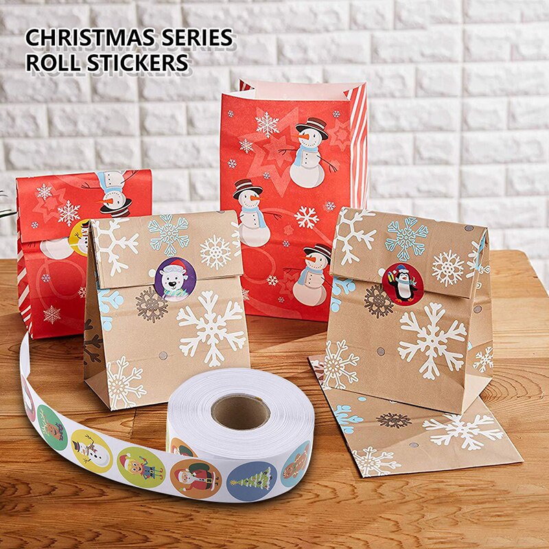 1 rol rond 13 ontwerpen vrolijke kerststickers bedankt stickers sluitlabels voor enveloppen kaarten verpakking scrapbooking