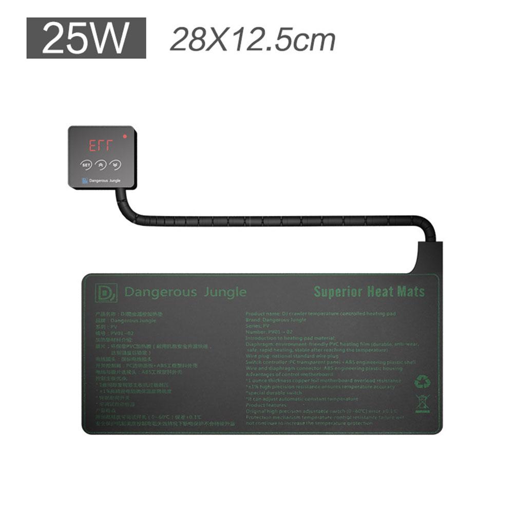 Almohadillas de calefacción para reptiles, calentador de temperatura ajustable para mascotas, 45w/25w, para terrario, resistente al agua: 25W