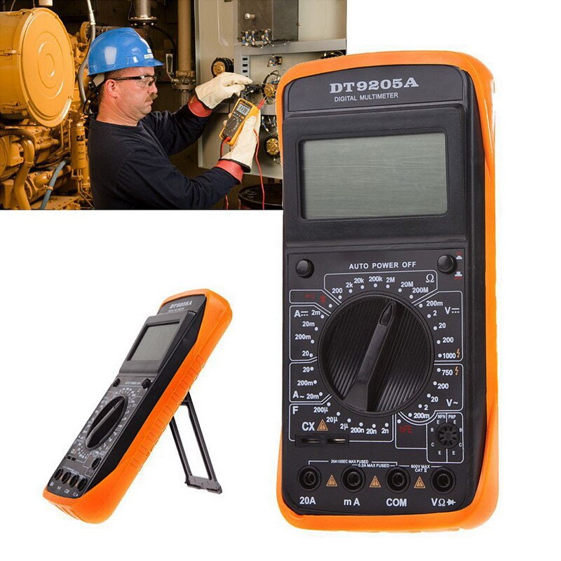 DT9205A Digital Multimeter LCD AC/DC Ammeter Resistance Capacitance Transistor Tester Diagnostic-tool Electronic multi meter